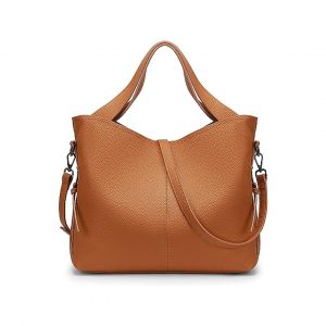 Genuine Leather Shoulder Bag Brown