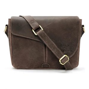 Leather Messenger Bag Retro Hunter Brown