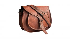 13 Inch Leather Crossbody Satchel Bag