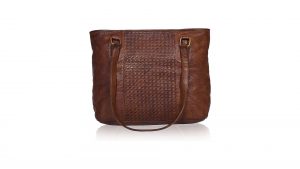 Genuine Leather Tote Bag Brown Washed