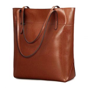Vintage Leather Tote Bag Brown