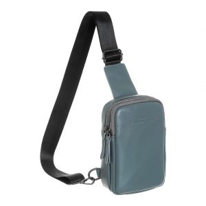 Small Leather Sling Bag Blue