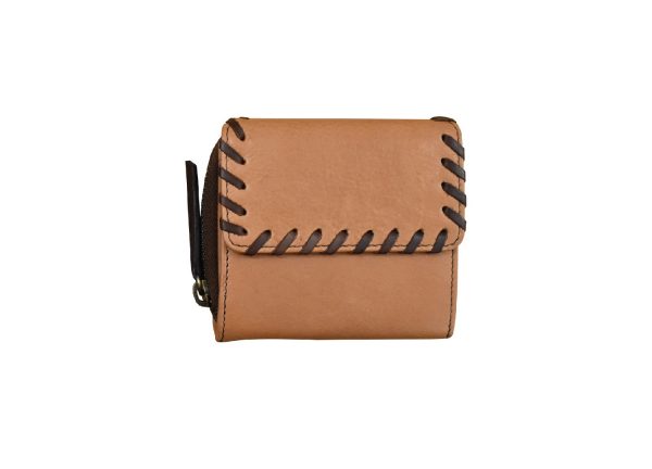 Women's Small Two Tone Wallet Tan