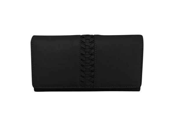 Women's Braided Flap Wallet