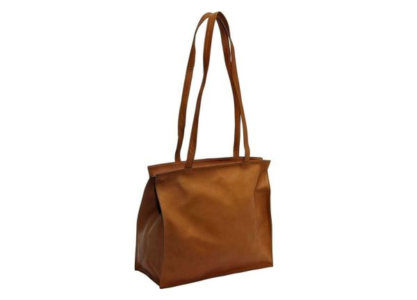 Zip Top Shoulder Bag Tan